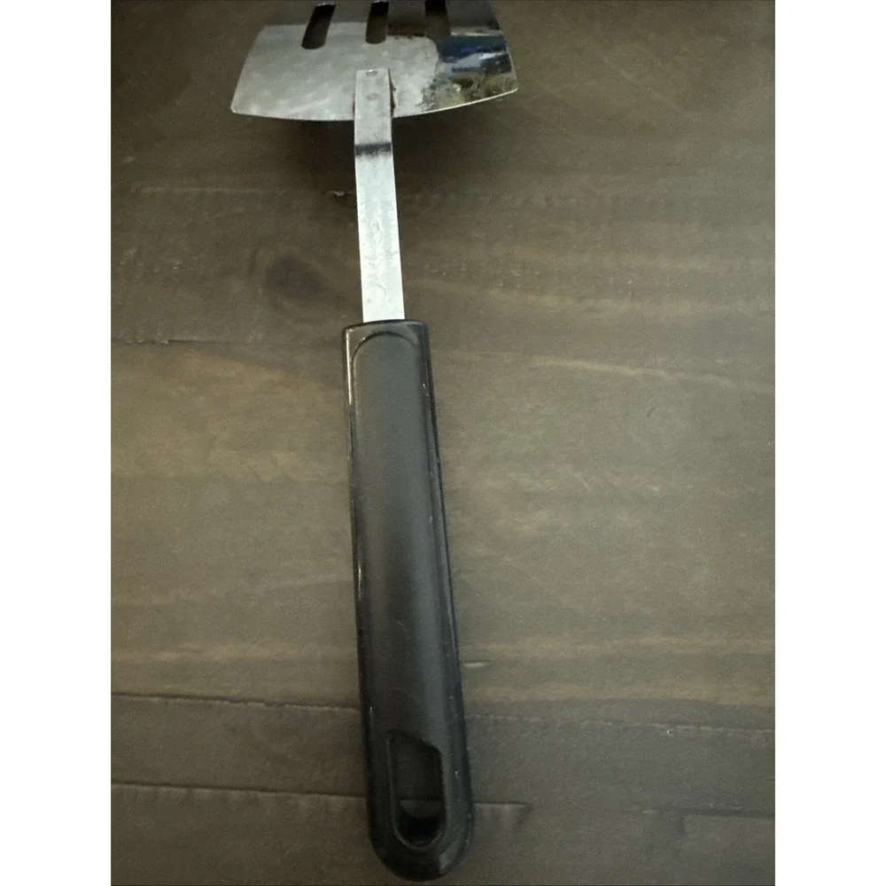 Vtg Good Cook Stainless Steel Spatula Turner Black Handle Kitchen Utensil